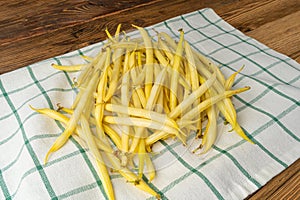 Yellow French Beans, Raw String Beans Pile, Fresh Wax Bean Pods