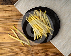 Yellow French Beans, Raw String Beans Pile, Fresh Wax Bean Pods