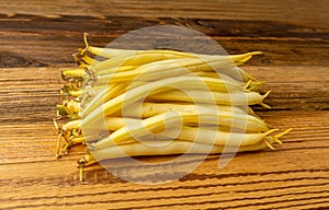 Yellow French Beans, Raw String Beans Pile, Fresh Wax Bean Pods