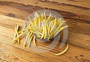 Yellow French Beans, Raw String Beans Pile, Fresh Wax Bean Pods