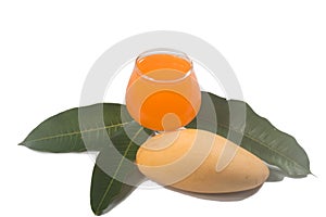 Yellow Fresh mango and Leaves