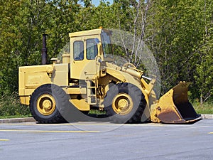 Yellow front end loader