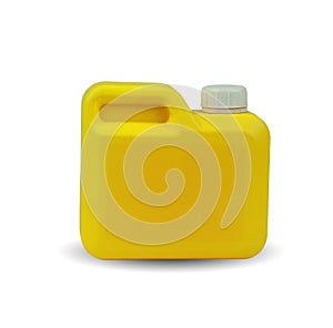 Yellow gallon of plastic bottle isolated on white background
