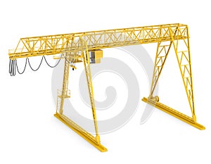 Yellow gantry bridge crane, half-turn