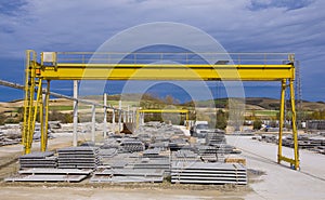 Yellow gantry crane photo