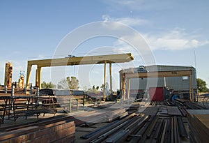 Yellow Gantry cranes photo