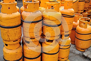 Yellow gas cylinder