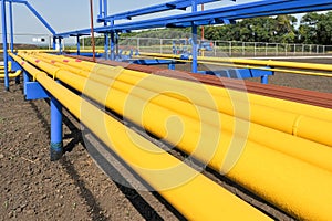 Yellow gas pipes