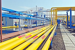 Yellow gas pipes