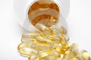 Yellow gel capsule drugs