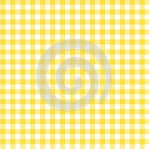 Yellow Gingham Fabric Background