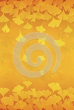 Yellow ginkgo leaves background illustration