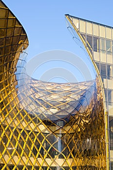 Yellow glass building