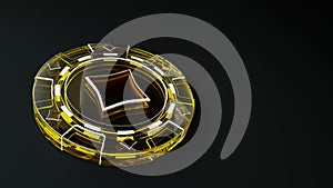 Yellow Glass Chip in Diamonds Concept - 3D Illustration