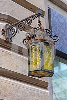 Yellow Glass Lantern