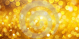 yellow glow particle abstract bokeh background AI Generative