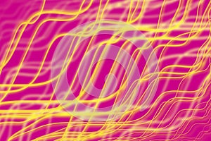Yellow glowing twisted lines on pink background
