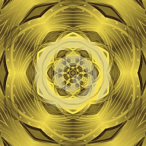 yellow gold floral fantasy on concentric textured surface