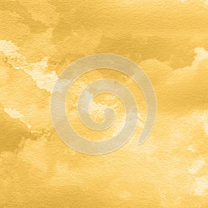 Yellow gold watercolor texture background, hand painted