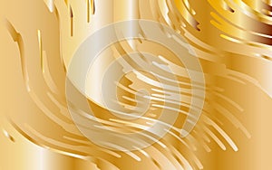 Yellow-golden gradient background. Minimal design. Abstract pattern with wave lines. Gold texture. Luxury striped background