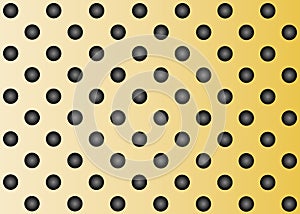 Yellow or golden metal stainless steel aluminum perforated pattern texture mesh background