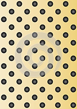 Yellow or golden metal stainless steel aluminum perforated pattern texture mesh background