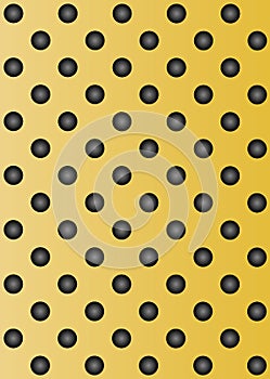 Yellow or golden metal stainless steel aluminum perforated pattern texture mesh background