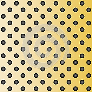 Yellow or golden metal stainless steel aluminum perforated pattern texture mesh background