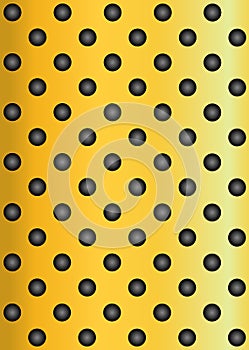 Yellow or golden metal stainless steel aluminum perforated pattern texture mesh background