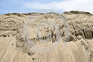 Yellow gravel sand mound