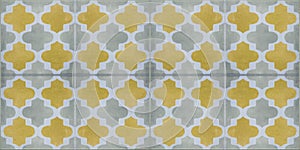 Yellow gray grey traditional modern moroccan motif tiles wallpaper texture background - Square vintage retro concrete stone cement