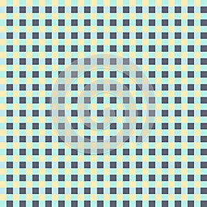 Yellow Gray Light Green Blue Seamless Small French Checkered Pattern. Little Colorful Fabric Check Pattern Background. Classic