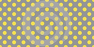 Yellow and gray seamless polka dot pattern illustration