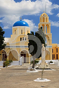 Yellow greek church