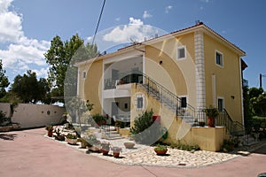 Yellow greek villa, accomodation and appartments for tourists, Kefalonia, Greece