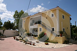 Yellow greek villa, accomodation and appartments for tourists, Kefalonia, Greece photo