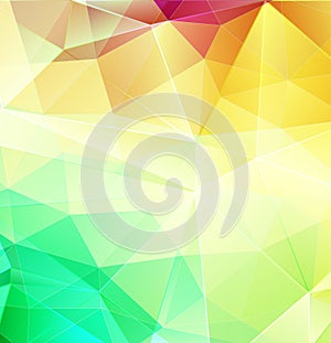 Yellow and Green abstract mosaic background with triangle shapes