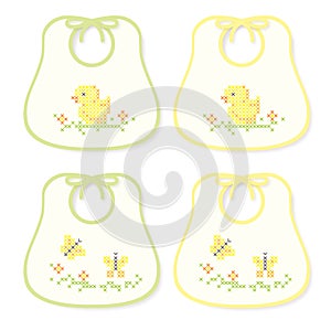 Yellow and green Baby bibs