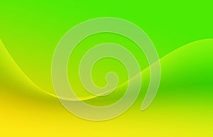 Yellow and green gradient or shadow abstract science background with curved pattern graphic.Wave flow shape design create