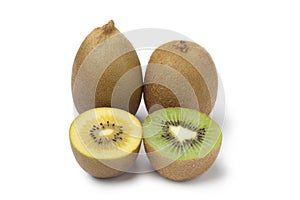 Yellow and green kiwi fruit