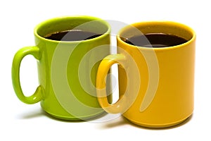 Yellow and green mug