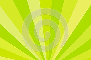 Yellow and green rays. Radial rays abstract background. Colorful
