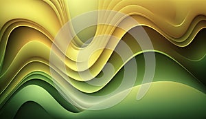 yellow and green soft waves abstract wallpaper