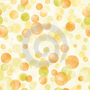 Yellow and green watercolored transparent circles background pattern photo