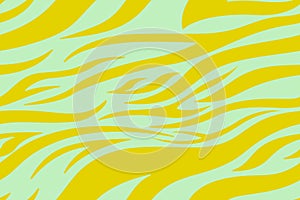 Yellow green Zebra print. Stripes, animal skin, tiger stripes, abstract pattern, line background. Black and white vector