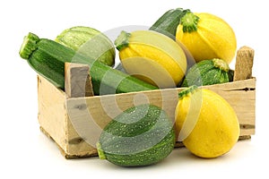 Yellow and green zucchini (Cucurbita pepo)