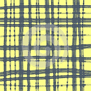 yellow grey abstract vector pattern in a cage irregular lines vertical and horizontal brush strokes