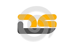 yellow grey combination logo letter DS D S alphabet design icon