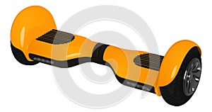 Yellow gyroscooter with black wheels, vector image photo