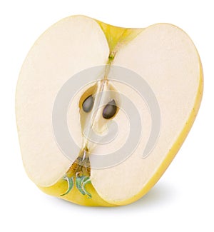 Yellow half apple